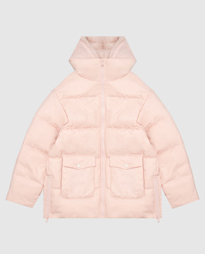 Yves Salomon Enfant Детский розовый пуховик с мехом кролика 27WEM009XXDOXW