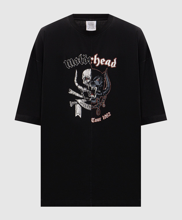 Vetements Чорна футболка з принтом MH27TR242B