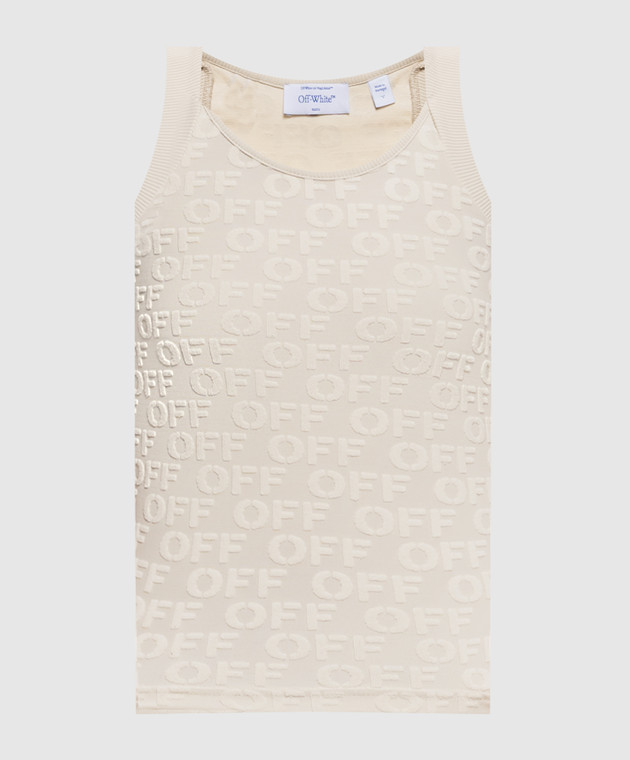 Off-White Бежевый топ в логотип шаблон 29A00710T