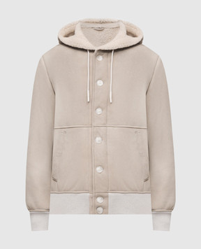 Cashmere&Whiskey Бежева укорочена дублянка з капюшоном DF901