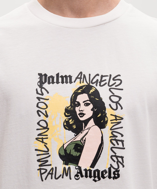Palm Angels Футболка Pinup кольору айворі PMAA109S26JER00F зображення 5