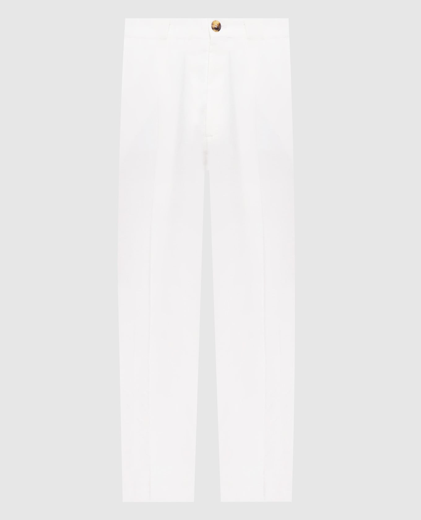 

Белые брюки с льном, Белый, Зауженные брюки