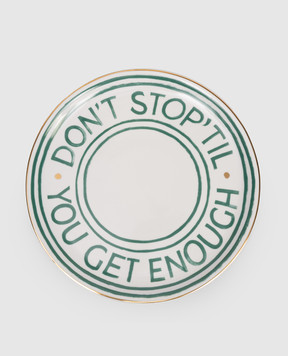 Bitossi Home Белая фарфоровая тарелка для пиццы Don't Stop LGP01004