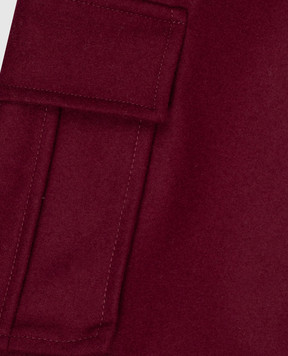 Balmain Детские бордовые джоггеры-карго с шерстью BZ6I20I03391214