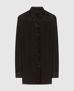 Khaite Коричнева сорочка з шовком Auryn 2412479