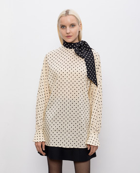 Valentino Бежевая блуза из шелка в горох 9B3AEC609DW