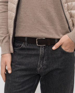 ISAIA Коричневий плетений ремінь FB0047PLF61