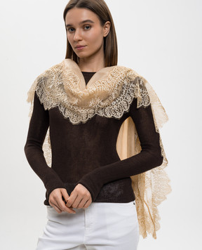 Ermanno Scervino Бежевий шарф з кашеміру D485R302APQBV