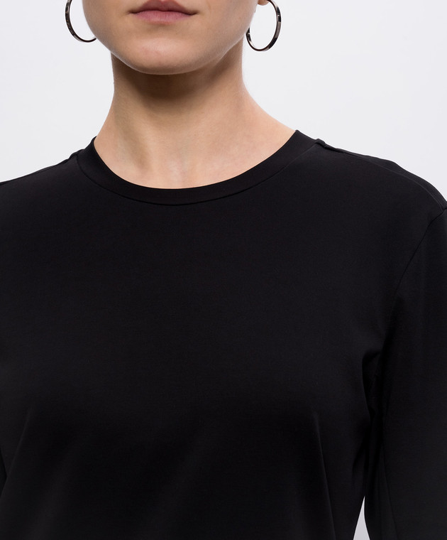 Intoca Черный лонгслив из хлопка DIOSBASICPOUD45 изображение 5