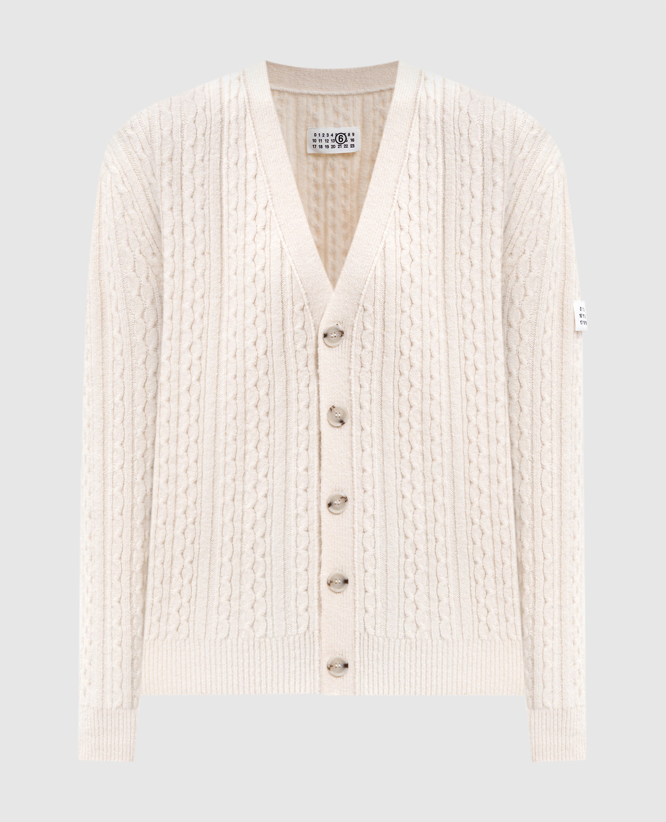 

Белый кардиган с шерстью и эмблемой, Кардиганы