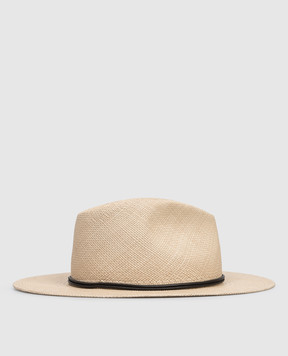 Brunello Cucinelli Бежевий солом'яний капелюх-федора MCAP90036