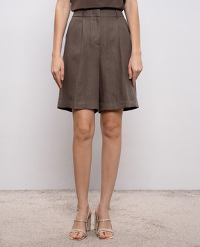 Peserico Коричневі шорти з льону A0419202606