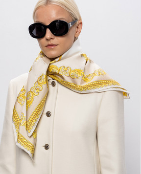 Versace Бежева хустка із шовку New Barocco 10016001A19393