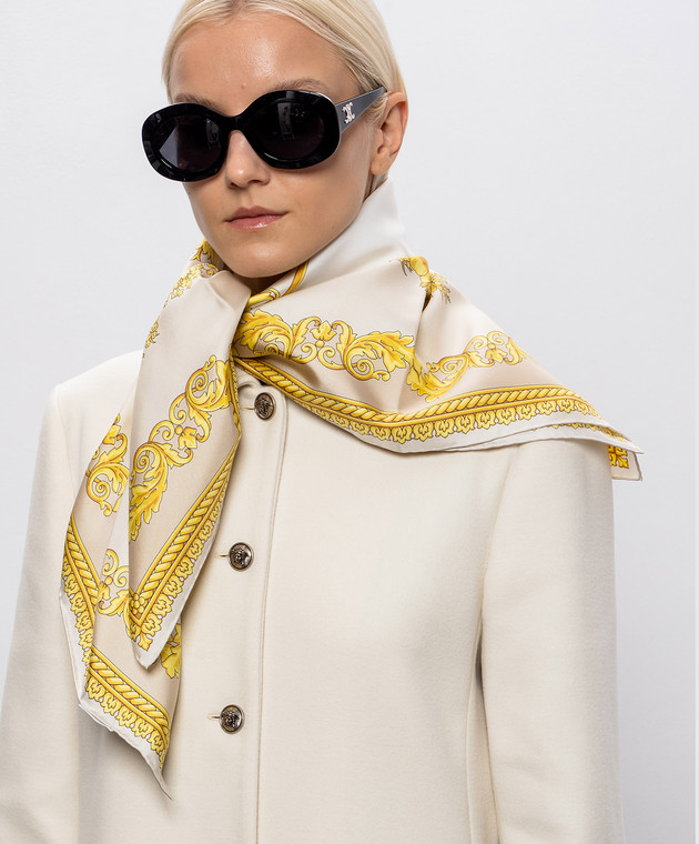 Versace Бежева хустка із шовку New Barocco 10016001A19393 зображення 2