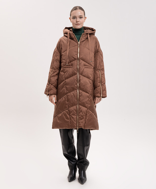 Twinset Коричневая удлиненная куртка 262TT2020 изображение 3