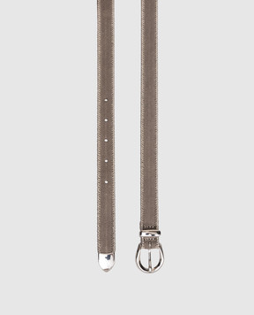 Peserico Сірий замшевий ремінь з ланцюжком моніль A32600C0CC769