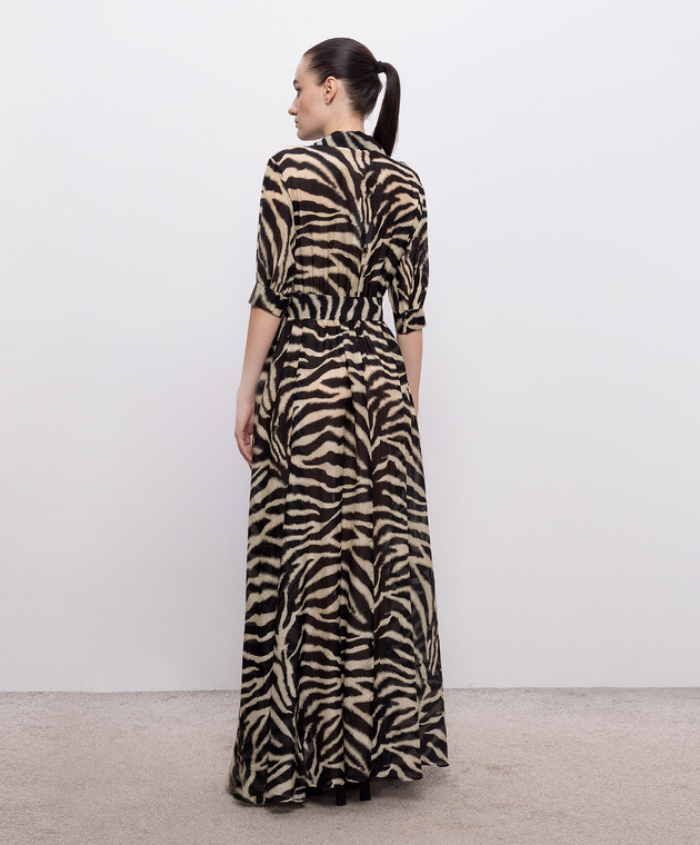 Ermanno Scervino Life Платье-рубашка с шелком в анималистичный принт D484Q705YAJI изображение 3