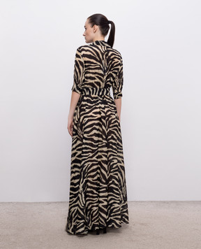 Ermanno Scervino Life Платье-рубашка с шелком в анималистичный принт D484Q705YAJI