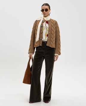 La DoubleJ Коричневий кардиган Portrait з вовною і кашеміром PUL0211KNI120VA271