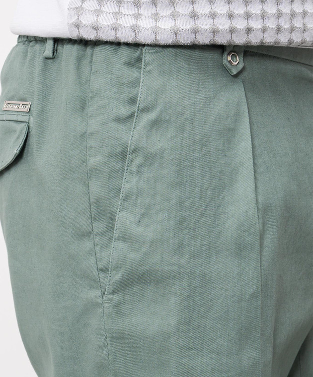 Stefano Ricci Зеленые шорты с льном M1T6100180LCTL1U изображение 5