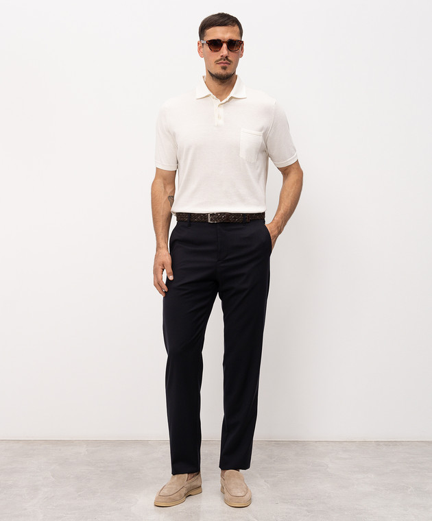 Canali Темно-сині штани з вовни AR03652V91659 зображення 2