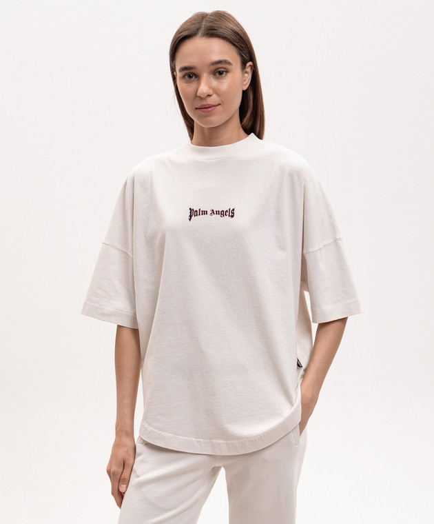 Palm Angels Белая футболка с логотипом PWAA07CS26JER006 изображение 3
