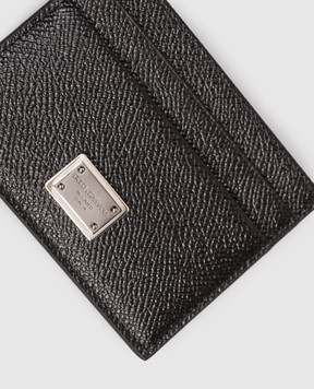 Dolce&Gabbana Черный кожаный картхолдер с пластиной логотипа BP0330AG219