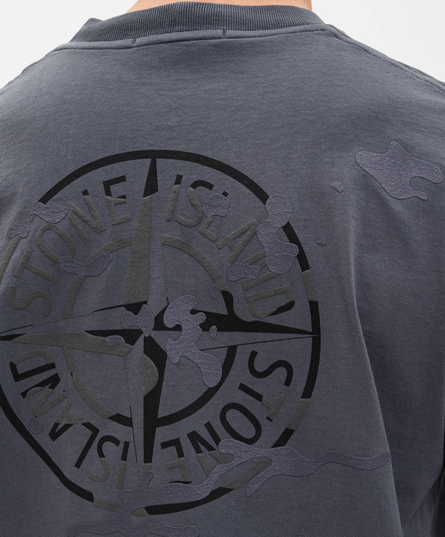 Stone Island Сіра футболка з принтом емблеми L1S152100001S0E14 зображення 5