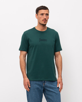 Herno Зелена футболка з вишивкою логотипа JG000239U52000