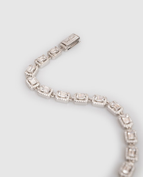 Darkai Сріблястий браслет Tennis Baguette з білим золотом DIBR0060