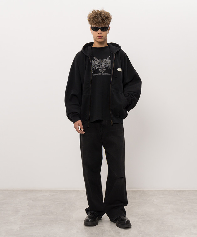Vetements Черная спортивная куртка с принтом логотипа MH27ZU145Bm изображение 2
