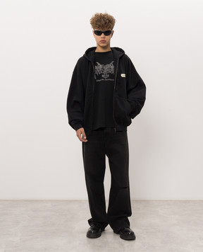 Vetements Чорні джинси з проріхами MH27DJ087B