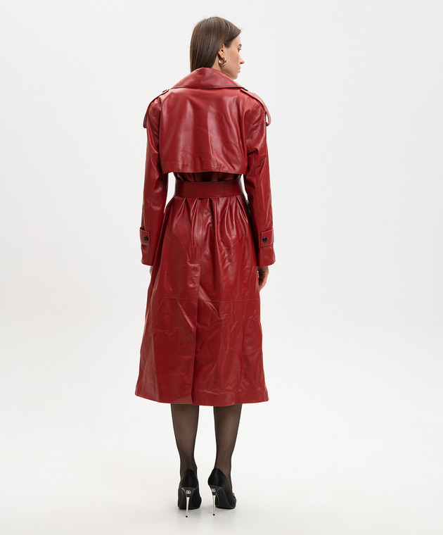 Babe Pay Pls Червоний шкіряний тренч 2409NATUREL зображення 4
