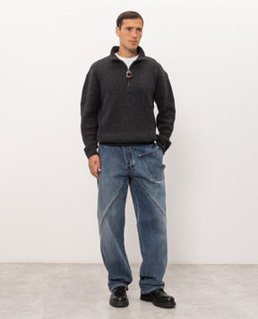 JW Anderson Сірий светр з вовною KW1481YN0542