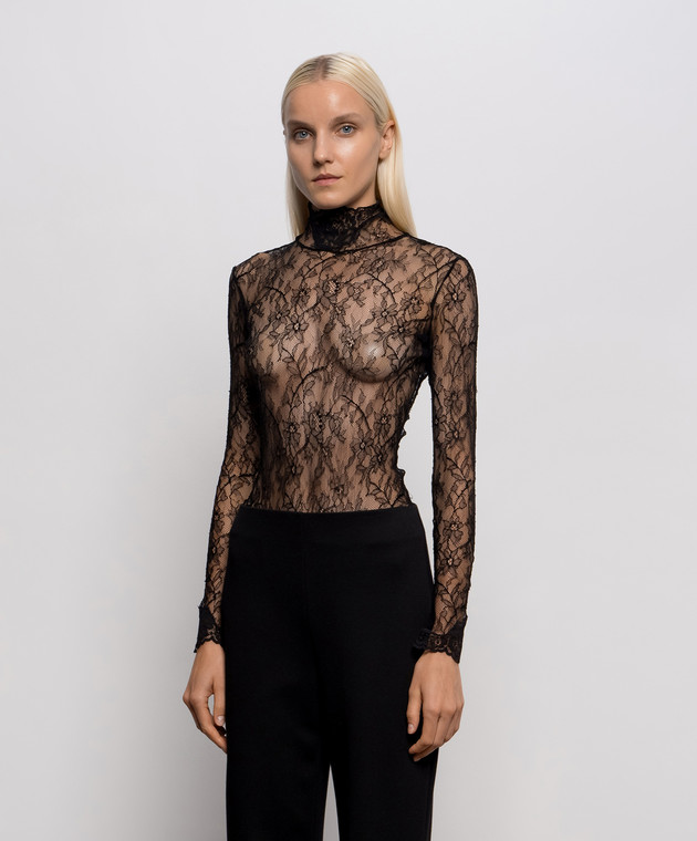 Valentino Чорне боді з мережива 9B3MR02MAAA зображення 3
