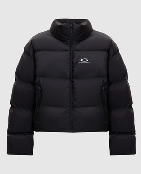 Balenciaga Черный укороченный пуховик с логотипом 852298TNO12