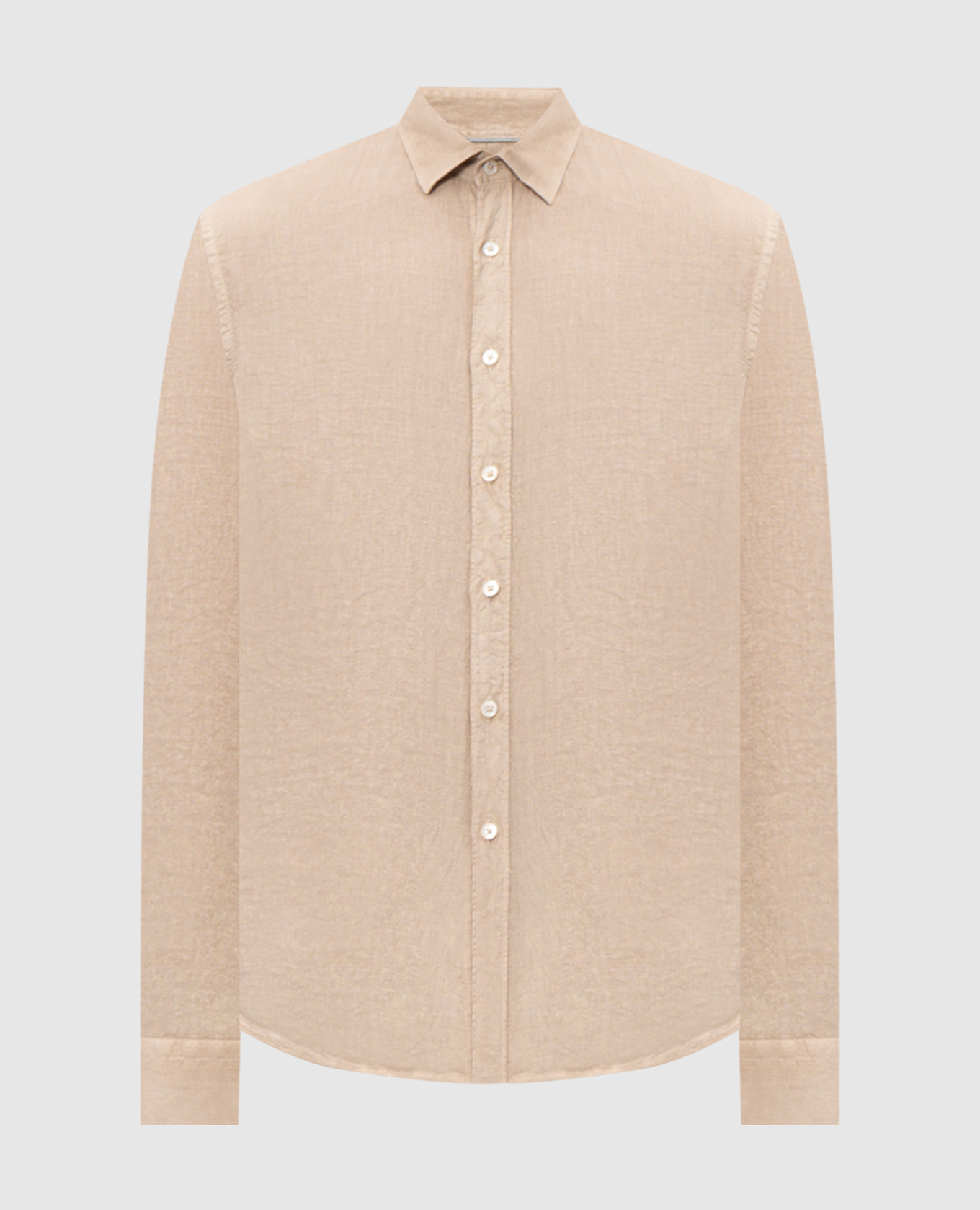 Бежевая рубашка из льна