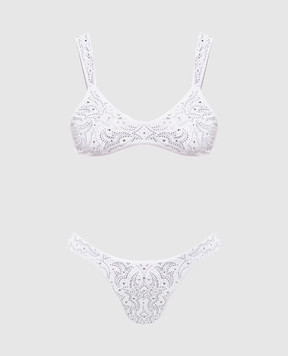 Venuja Белый купальник Texano с кристаллами BI002B