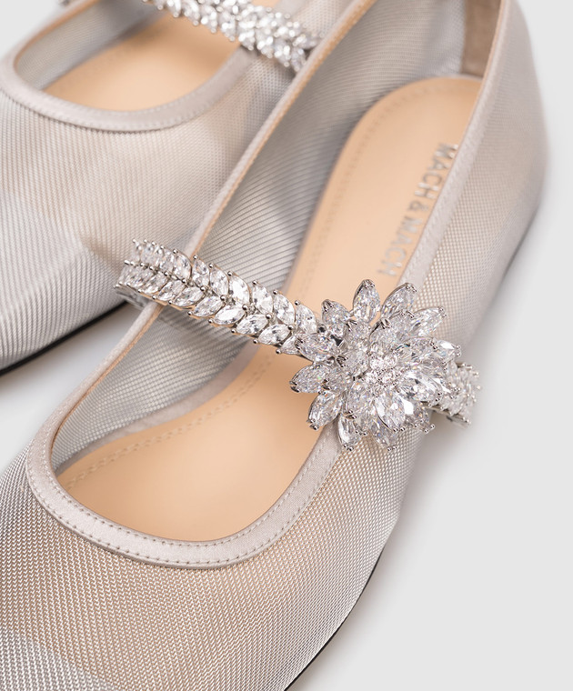 Mach&Mach Сірі балетки Lotus Flower S091310NET зображення 5