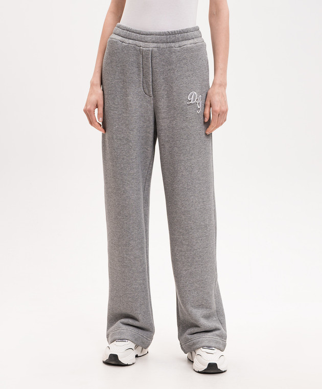 Dolce&Gabbana Серые спортивные штаны с монограммой FTC91ZGDDME изображение 3