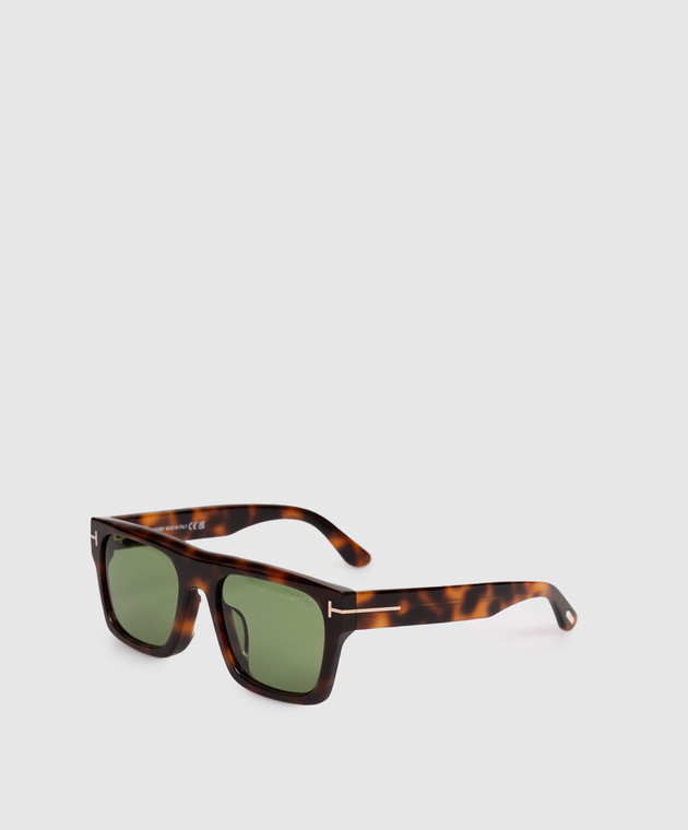 Tom Ford Коричневые солнцезащитные очки Cyrus с монограммой FT1337F изображение 3