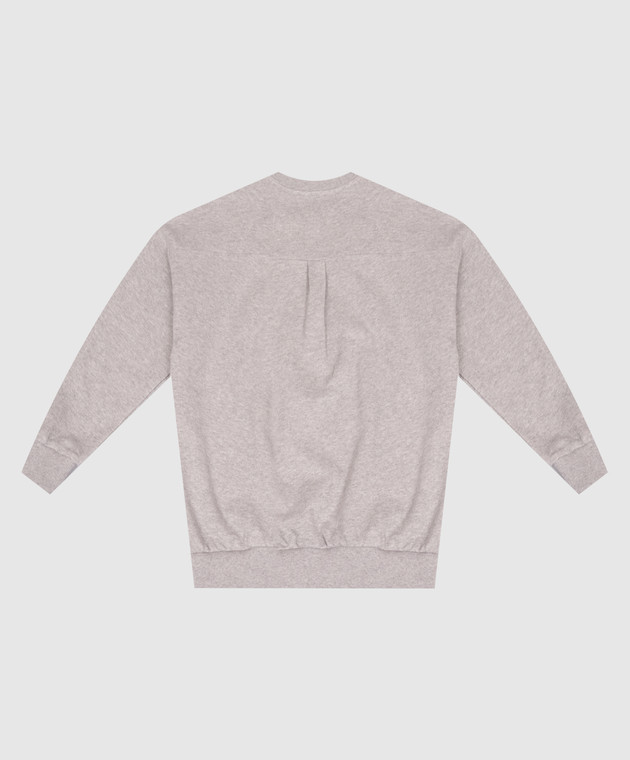 Balmain Дитячий сірий світшот з фактурним логотипом BZ4I40Z3188610 зображення 2
