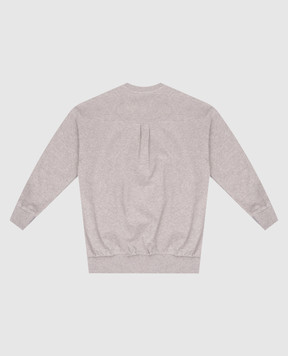 Balmain Дитячий сірий світшот з фактурним логотипом BZ4I40Z31881214