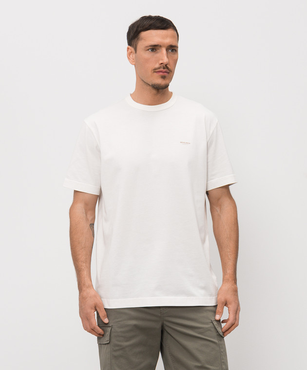 Woolrich Біла футболка з принтом логотипа CFWOTE2012MRUT5334 зображення 3
