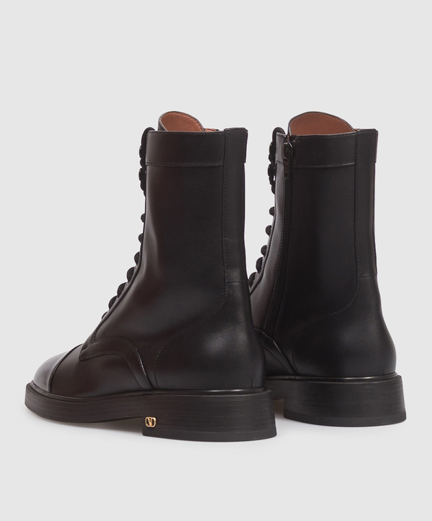 Valentino Черные кожаные ботинки 9W2S0QA2KIU изображение 3