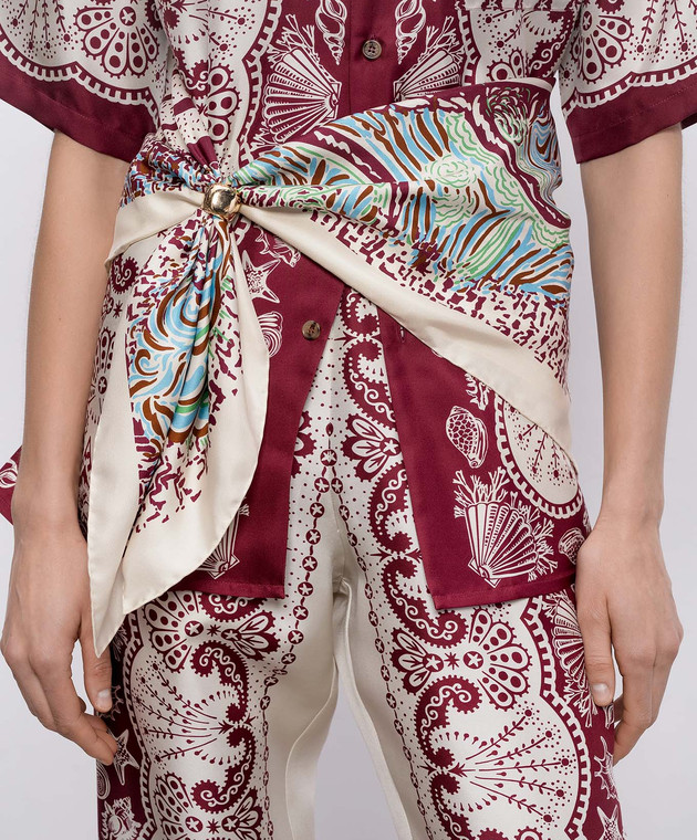 MANTERO 1902 Хустка Hide and Seek кольору айворі із шовку 0904F0030G56945 зображення 2