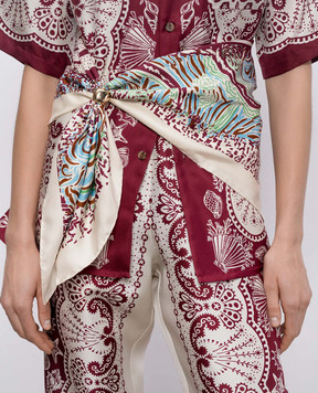 MANTERO 1902 Хустка Hide and Seek кольору айворі із шовку 0904F0030G56945