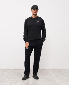 Givenchy Чорні штани з вишивкою логотипа BM51PP3YS1