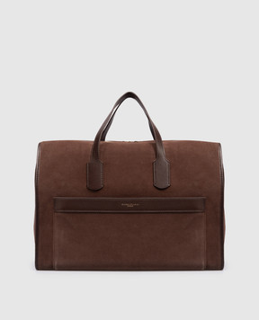 Gianni Chiarini Коричнева замшева дорожня сумка BERLINO з логотипом BSN11629COMMCMPL