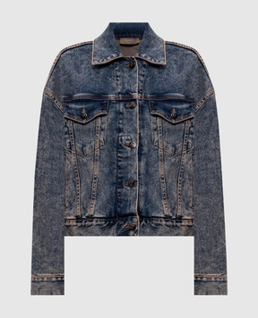 Peserico Синя джинсова куртка з ефектом потертості E21888L1804280